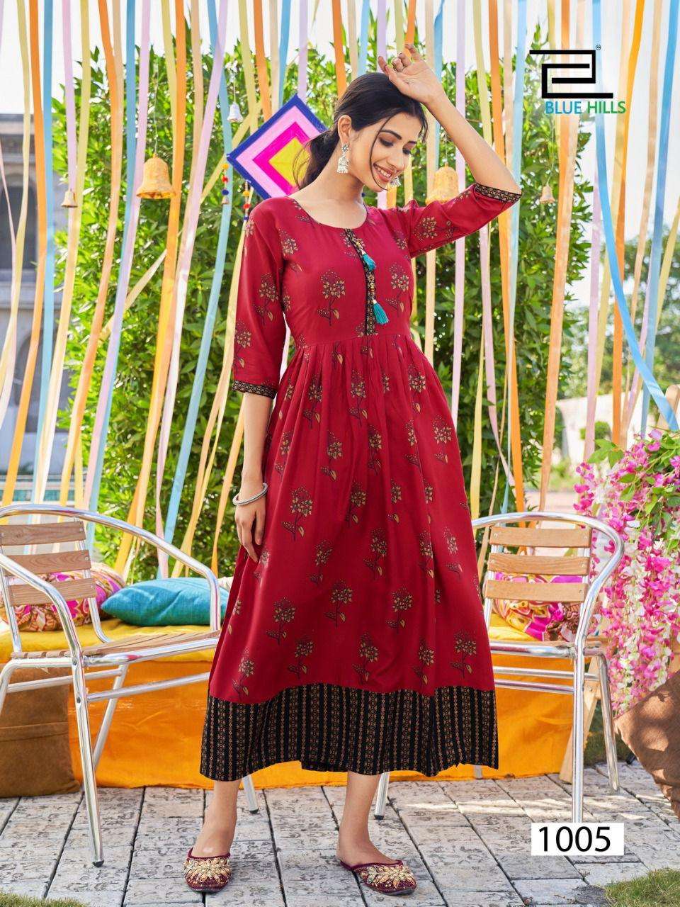 Blue Hills Khwaab vol 3 catalog Stylist Rayon Long Kurtis