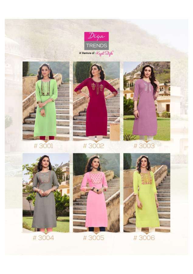 Diya Trends Casual Dairy 3 Catalog Daily Wear Embroidery Kurtis 