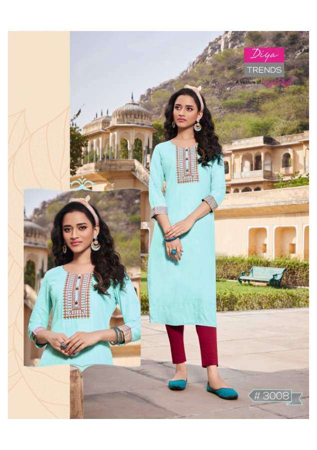 Diya Trends Casual Dairy 3 Catalog Daily Wear Embroidery Kurtis 
