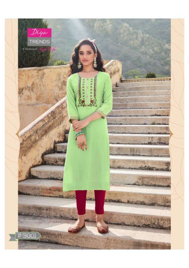 Diya Trends Casual Dairy 3 Catalog Daily Wear Embroidery Kurtis 