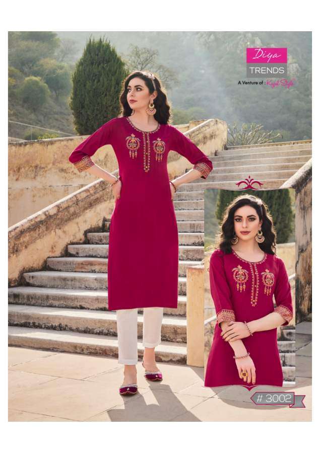 Diya Trends Casual Dairy 3 Catalog Daily Wear Embroidery Kurtis 