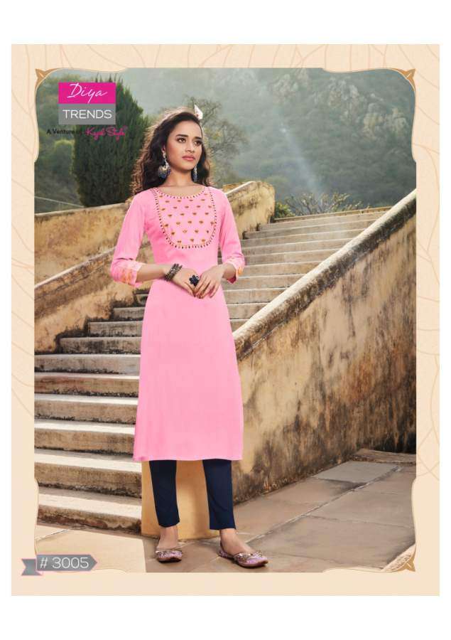 Diya Trends Casual Dairy 3 Catalog Daily Wear Embroidery Kurtis 