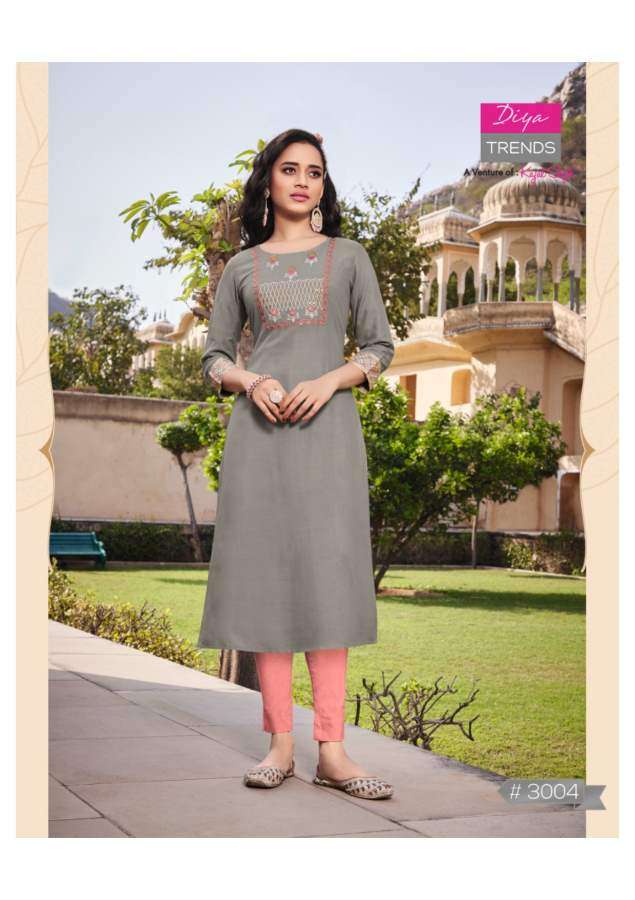 Diya Trends Casual Dairy 3 Catalog Daily Wear Embroidery Kurtis 
