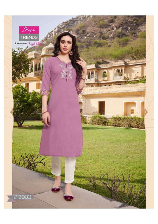 Diya Trends Casual Dairy 3 Catalog Daily Wear Embroidery Kurtis 