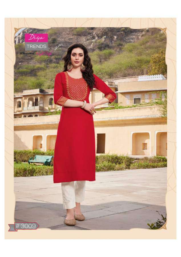 Diya Trends Casual Dairy 3 Catalog Daily Wear Embroidery Kurtis 