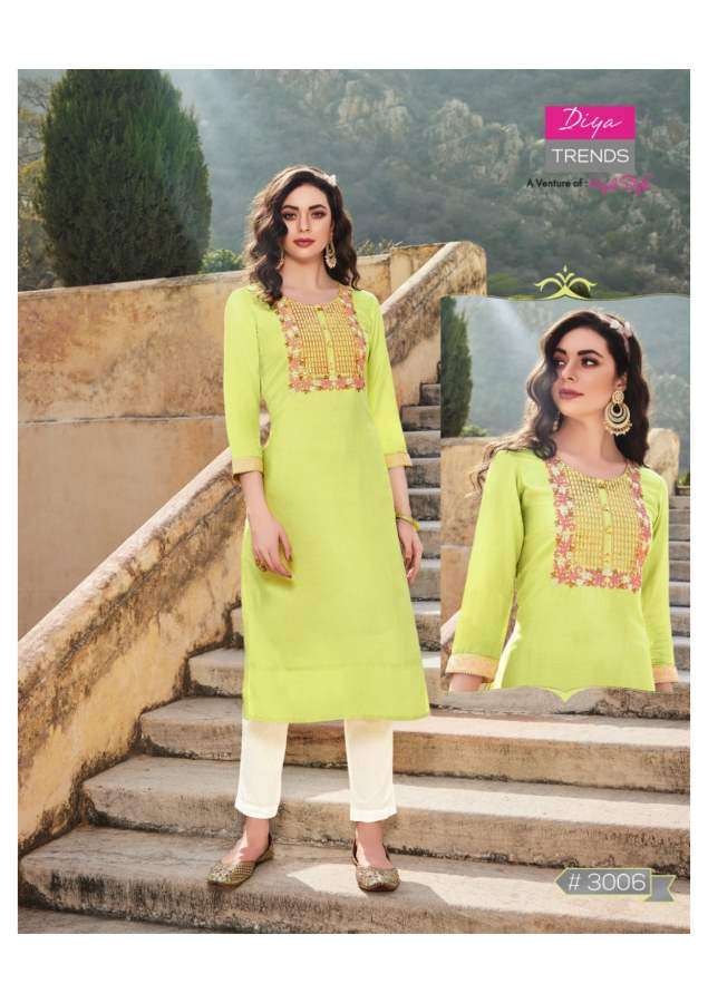 Diya Trends Casual Dairy 3 Catalog Daily Wear Embroidery Kurtis 