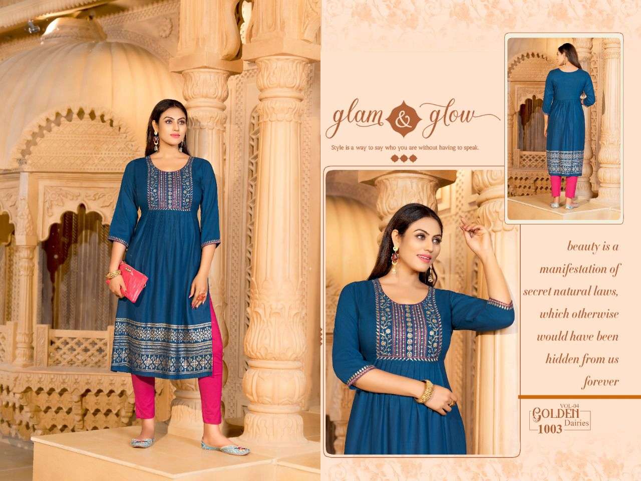 Golden Dairies vol 4 catalog  Casual Wear Designer Rayon Slub Kurtis