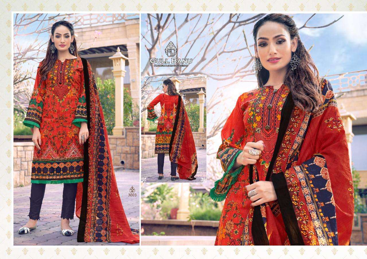 Gull Ahmed Gull Banu vol 3 catalog Lawn cotton with fancy print Buy Ladies Cotton suits 