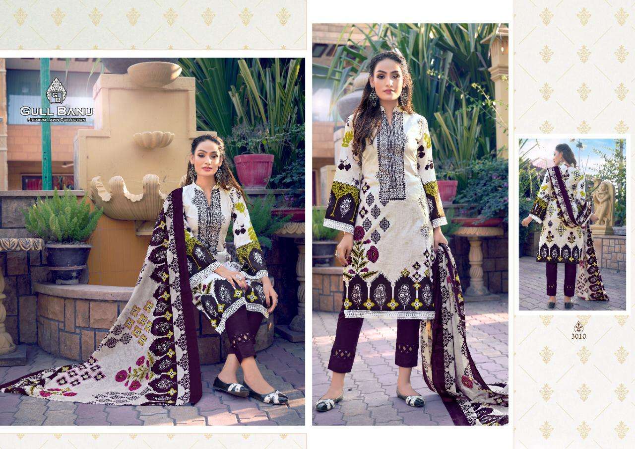 Gull Ahmed Gull Banu vol 3 catalog Lawn cotton with fancy print Buy Ladies Cotton suits 