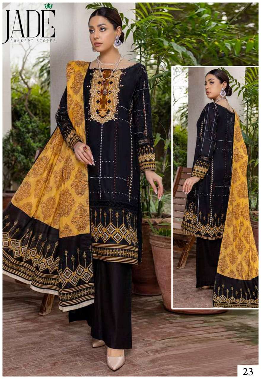 Jade Firdous Urbane Luxury Festive Lawn Vol 3 Catalog Daily Wear Lawn Cotton Dress Materials