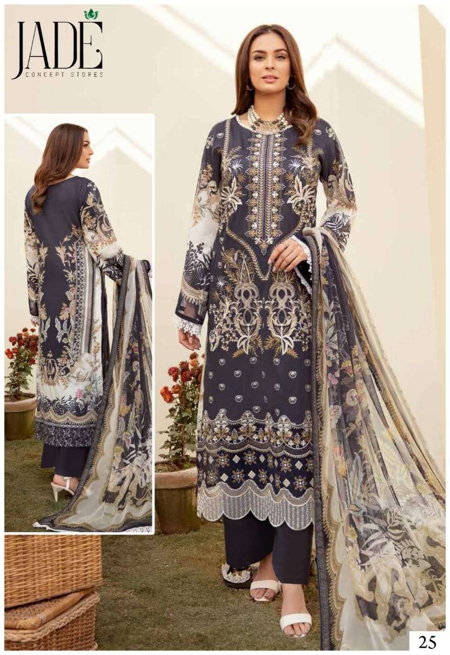 Jade Firdous Urbane Luxury Festive Lawn Vol 3 Catalog Daily Wear Lawn Cotton Dress Materials