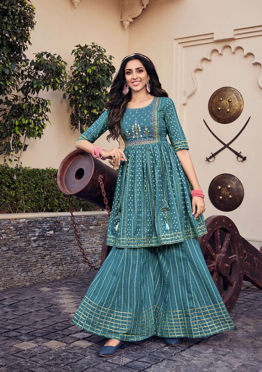 Kajal Style Lavish Vol 1 catalog Designer  Cotton Kurtis With Sharara 