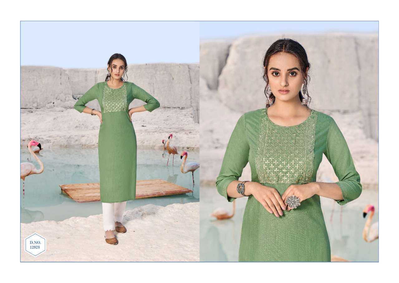 Kalaroop Shahi  catalog  casual wear Rayon Kurtis with Embroidery Work