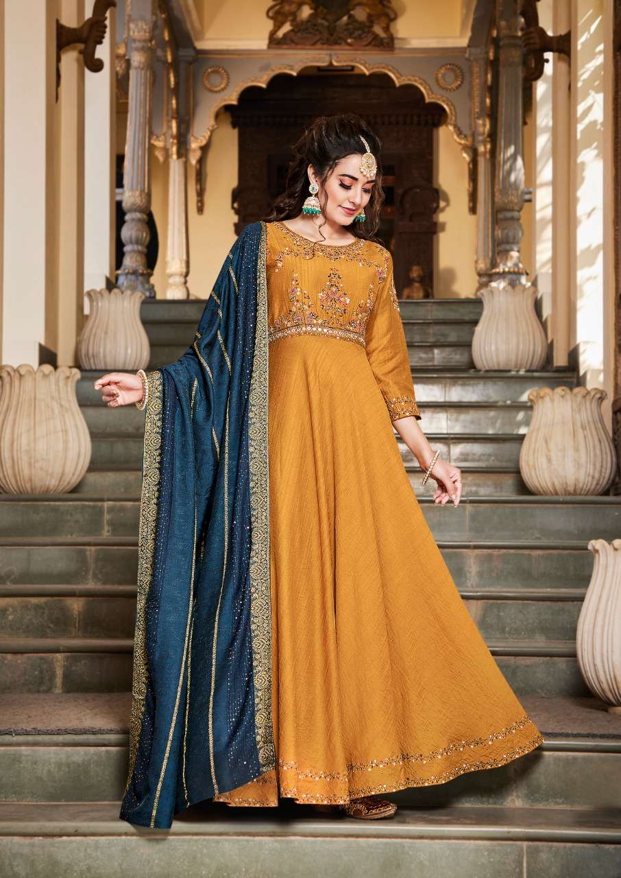 Koodee Sundra Vol 1 catalog  Festival ware Viscose Designer Anarkali Kurtis With Dupatta 
