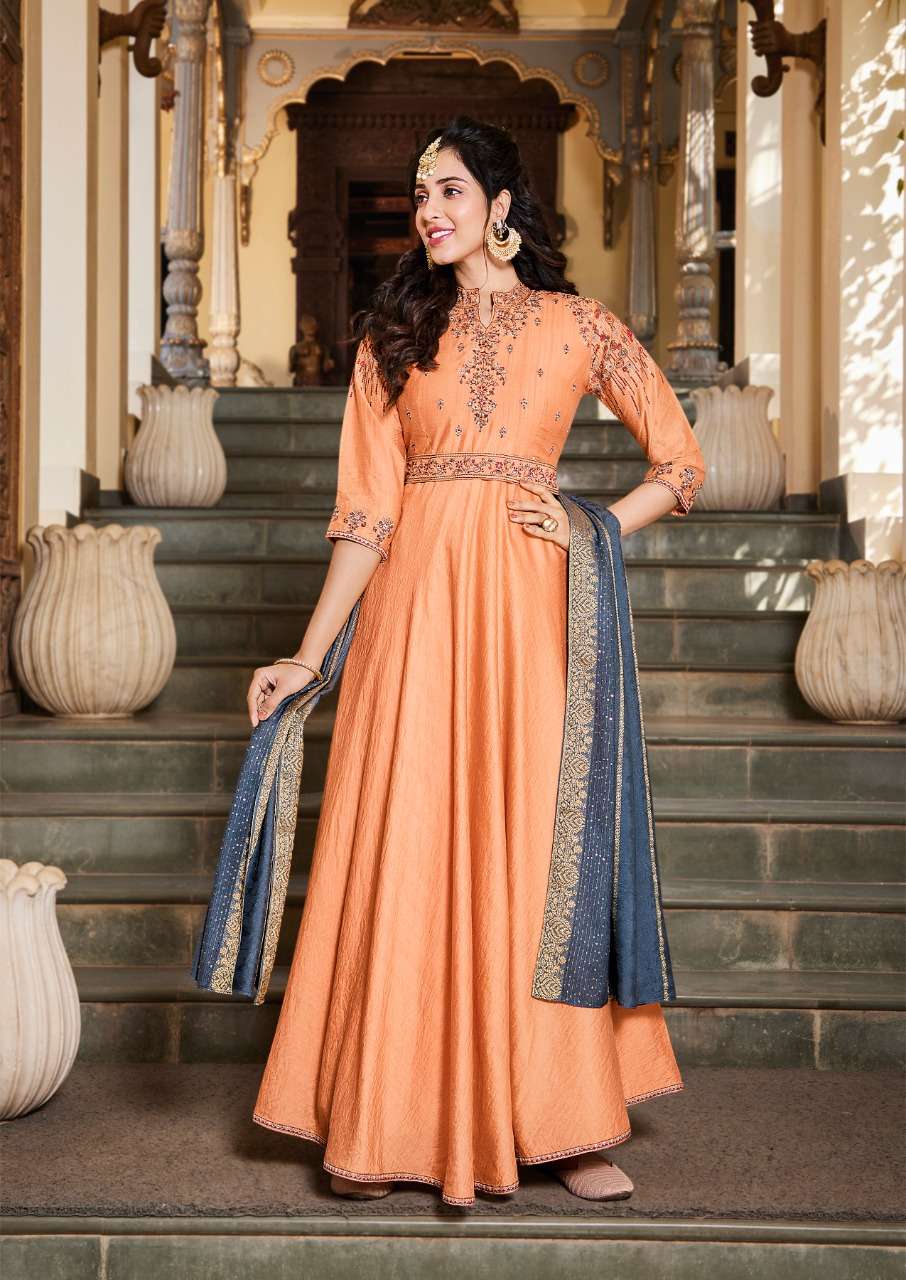 Koodee Sundra Vol 1 catalog  Festival ware Viscose Designer Anarkali Kurtis With Dupatta 