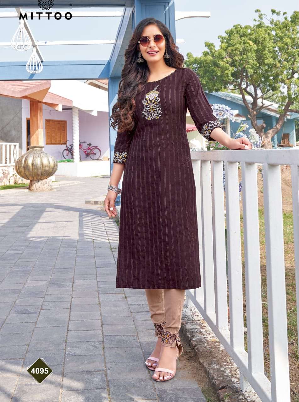 Mittoo Mohini Vol 12  catalog Fancy Rayon Kurtis With Bottom 