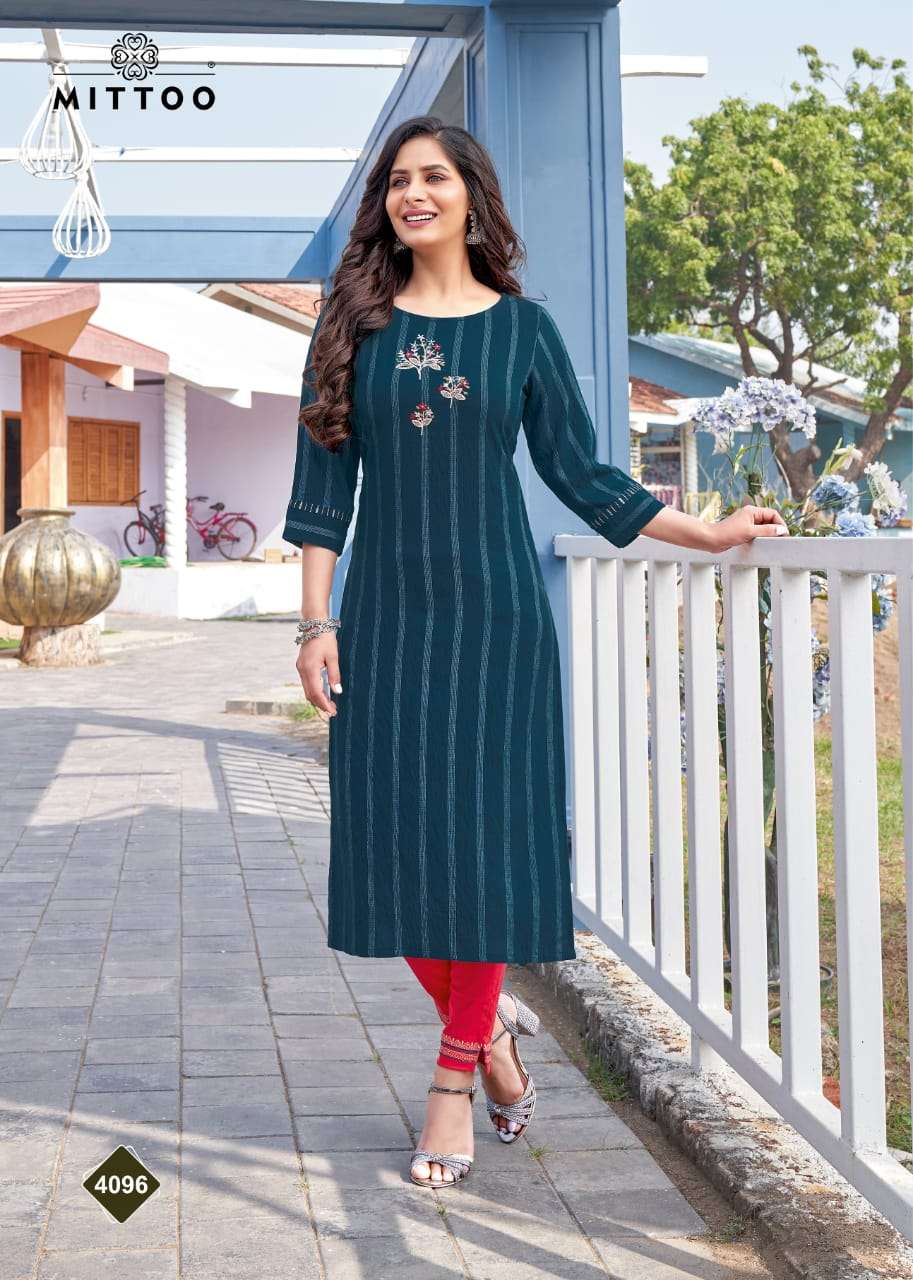 Mittoo Mohini Vol 12  catalog Fancy Rayon Kurtis With Bottom 