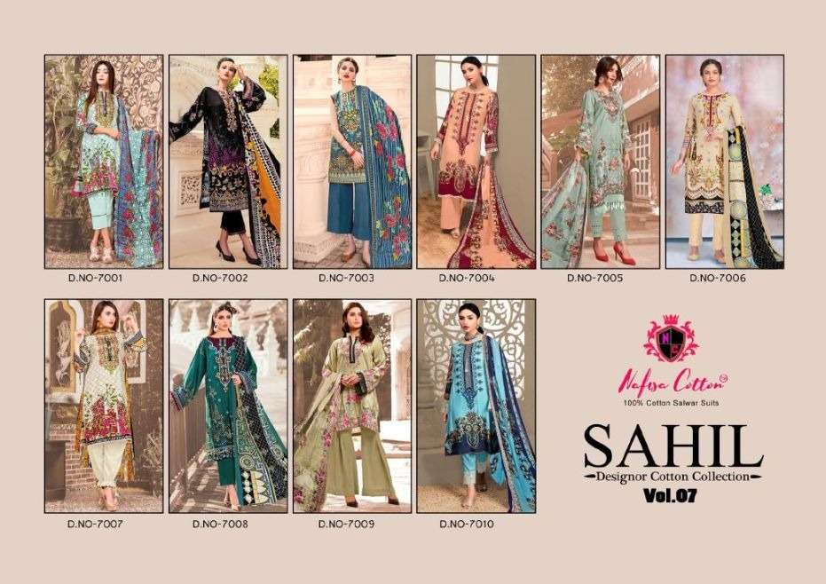 Nafisa Sahil Vol 7 Catalog Daily Wear Karachi Cotton Dress Materials 