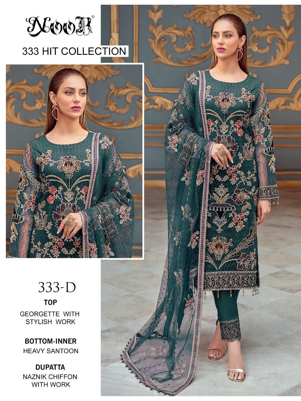Noor Hit Collection 333 Catalog Georgette Wear Pakistani Salwar Kameez