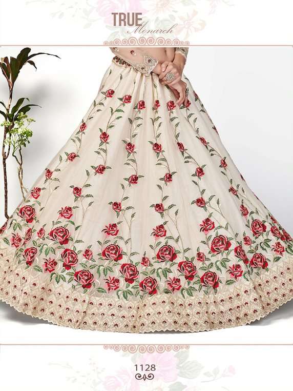  Off White 1128  Semi Stitched Lehenga choli collection Buy Lehenga Choli Online at Best Price 