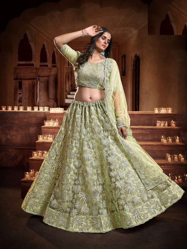 Pista 1107 Designer Soft Net sequins work Buy Lehenga Choli  Wholesale Lehenga Choli  collection 