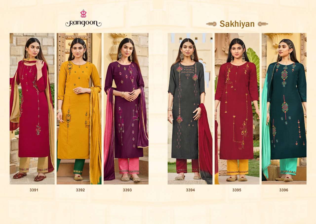 Rangoon Sakhiyan catalog  Fancy  Kurtis With Bottom Dupatta