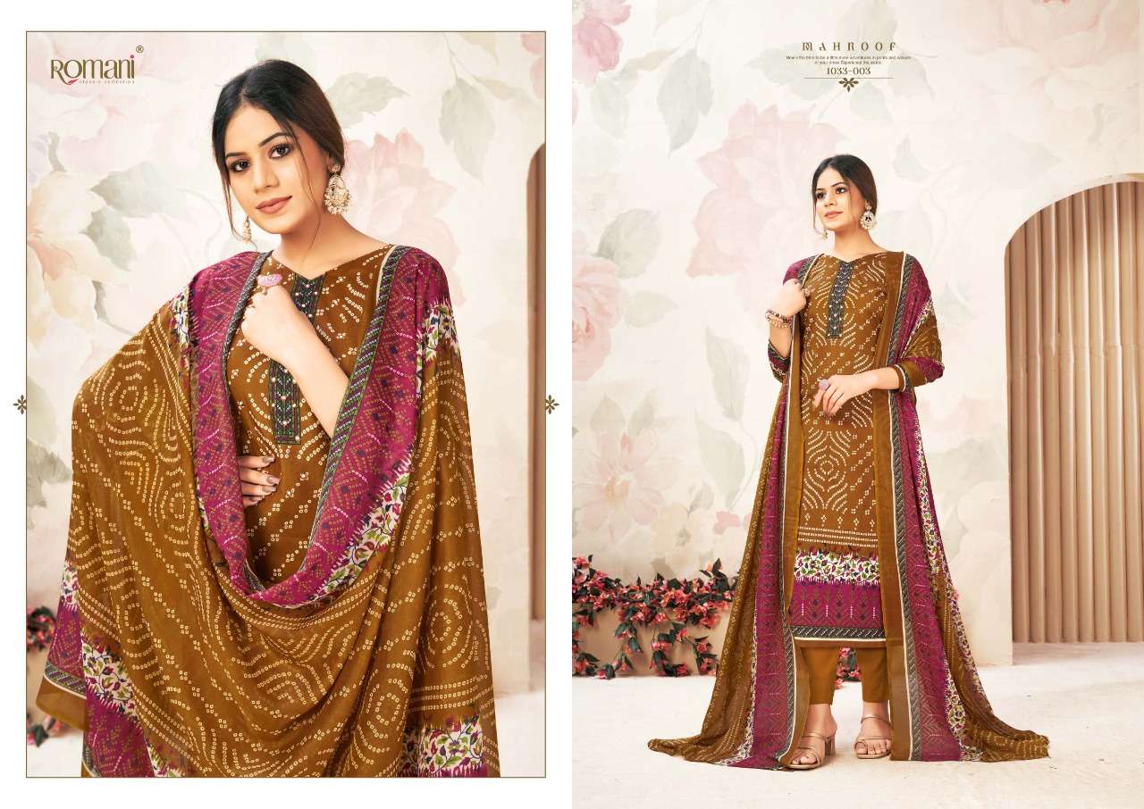 Romani Mahroof Catalog Daily Wear Cotton Dress Materials
