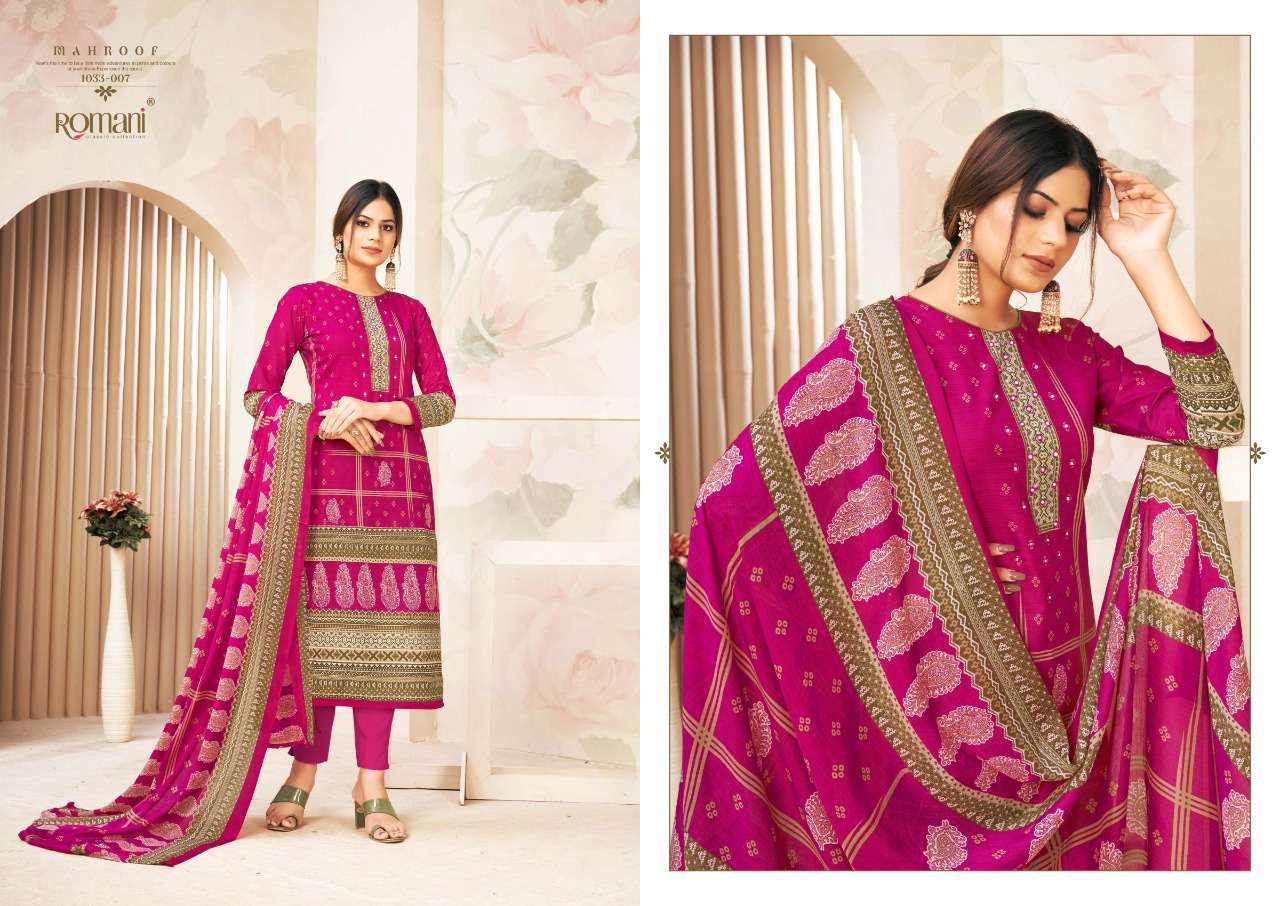 Romani Mahroof Catalog Daily Wear Cotton Dress Materials