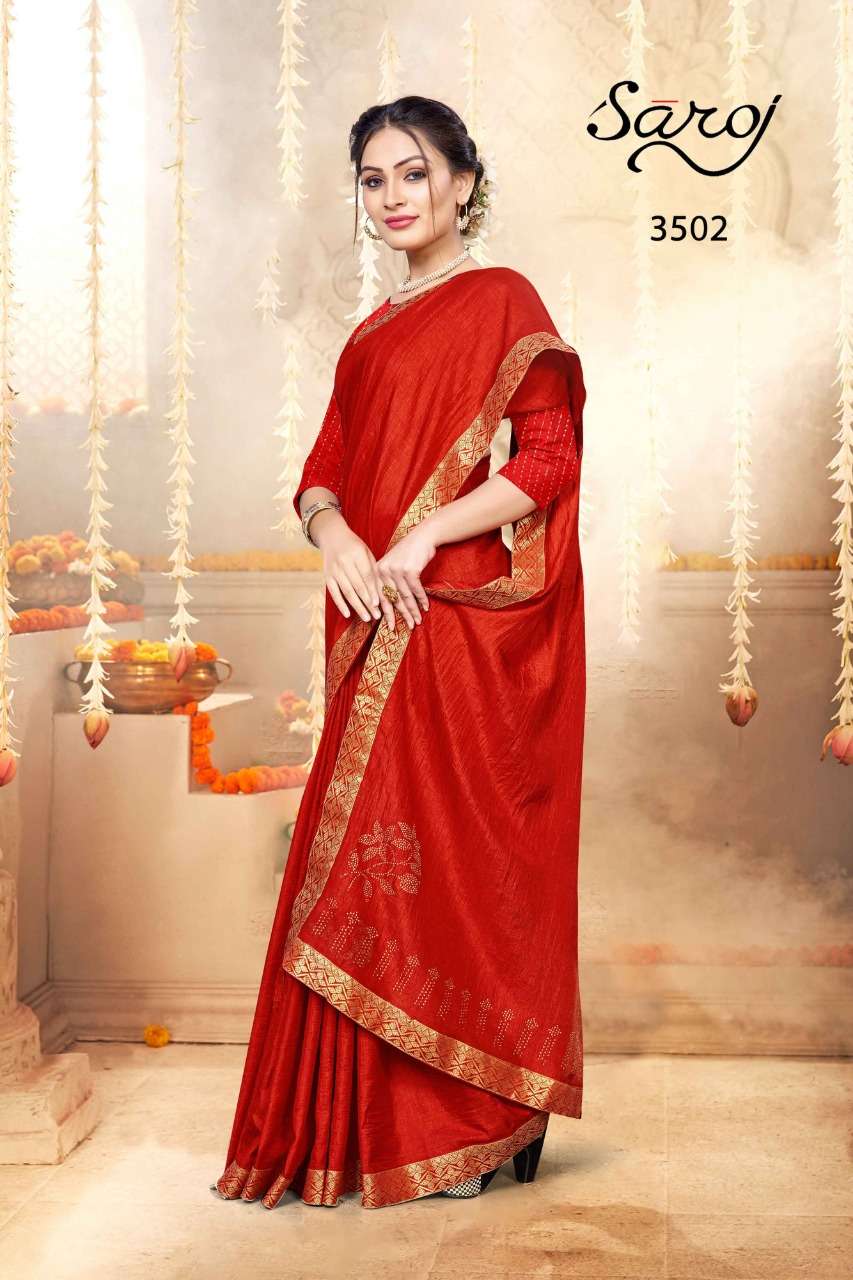Saroj Dairy Milk Chocolate Combo Catalog Regular Wear Vichitra Silk Sarees 