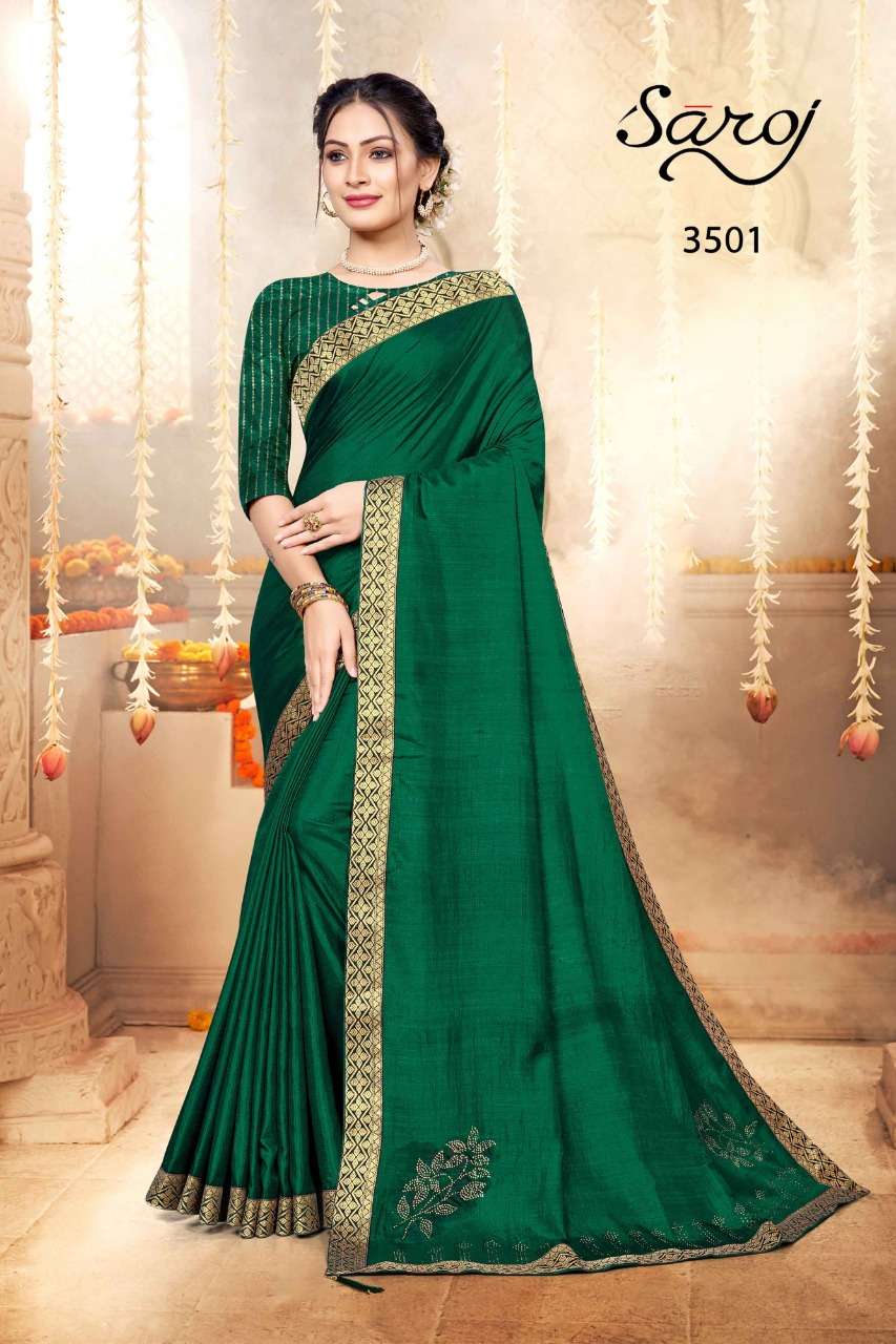 Saroj Dairy Milk Chocolate Combo Catalog Regular Wear Vichitra Silk Sarees 