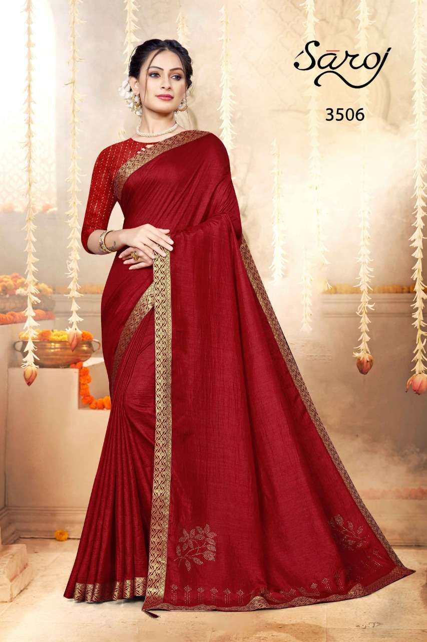 Saroj Dairy Milk Chocolate Combo Catalog Regular Wear Vichitra Silk Sarees 