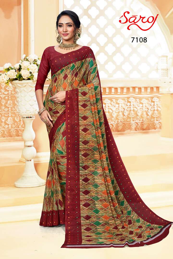 Saroj Spring Georgette Vol 2   catalog  Casual Wear Saree 