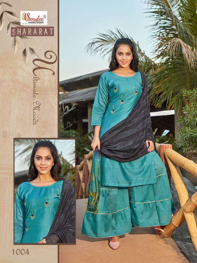 Smylee Shararat catalog  Designer Wear Ready Made top bottom with Duptta set 