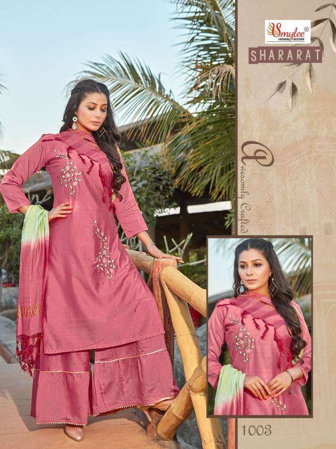 Smylee Shararat catalog  Designer Wear Ready Made top bottom with Duptta set 