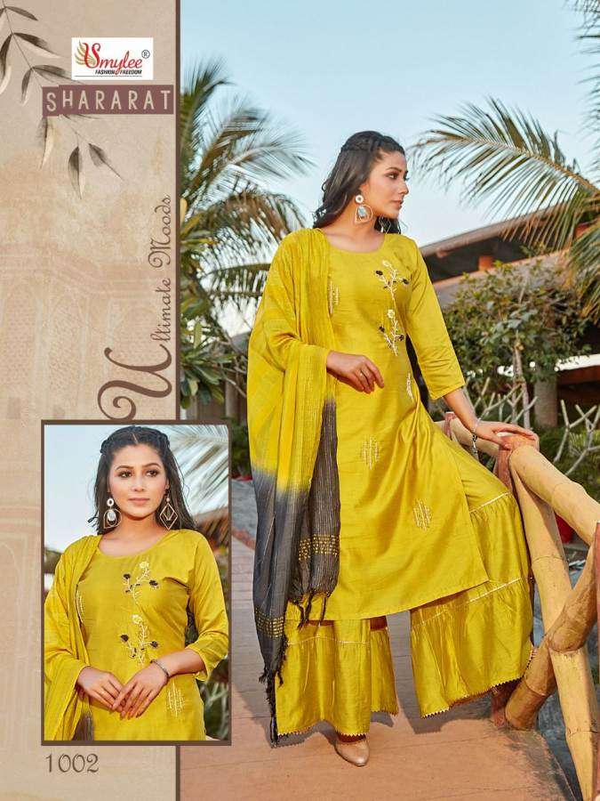 Smylee Shararat catalog  Designer Wear Ready Made top bottom with Duptta set 