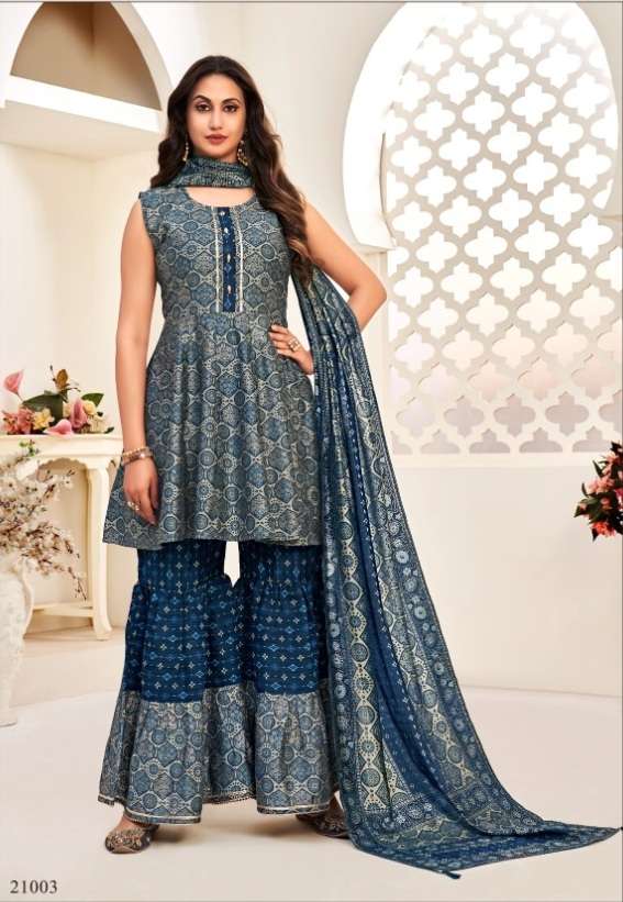 Tunic House Harlin Vol 2 Catalog Designer Wear Readymade Top Sharara With Dupatta