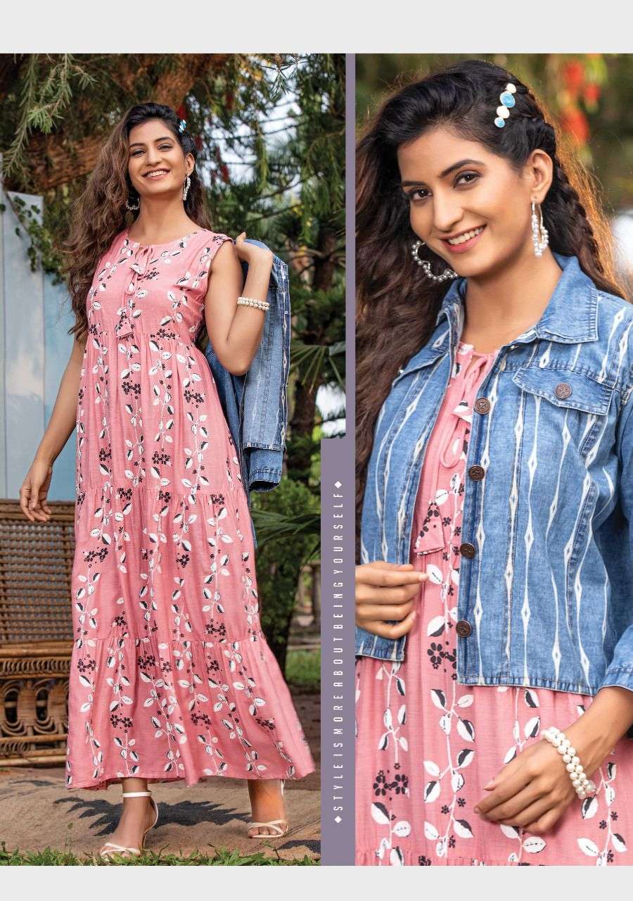 Wanna Denim jacket catalog  Fancy Kurtis With Denim Jacket 