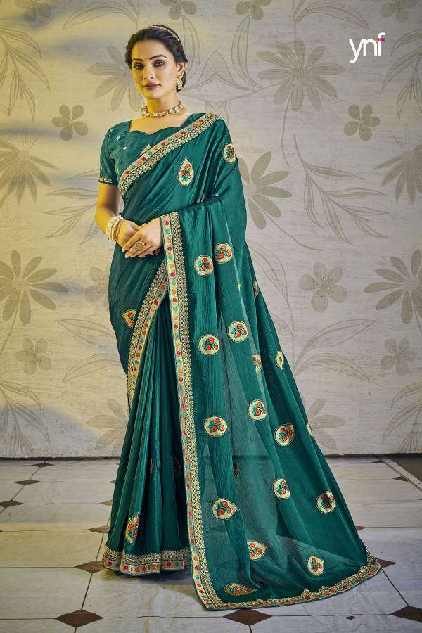 Ynf Chiffon Swarovski catalogue Festive Designer Saree 