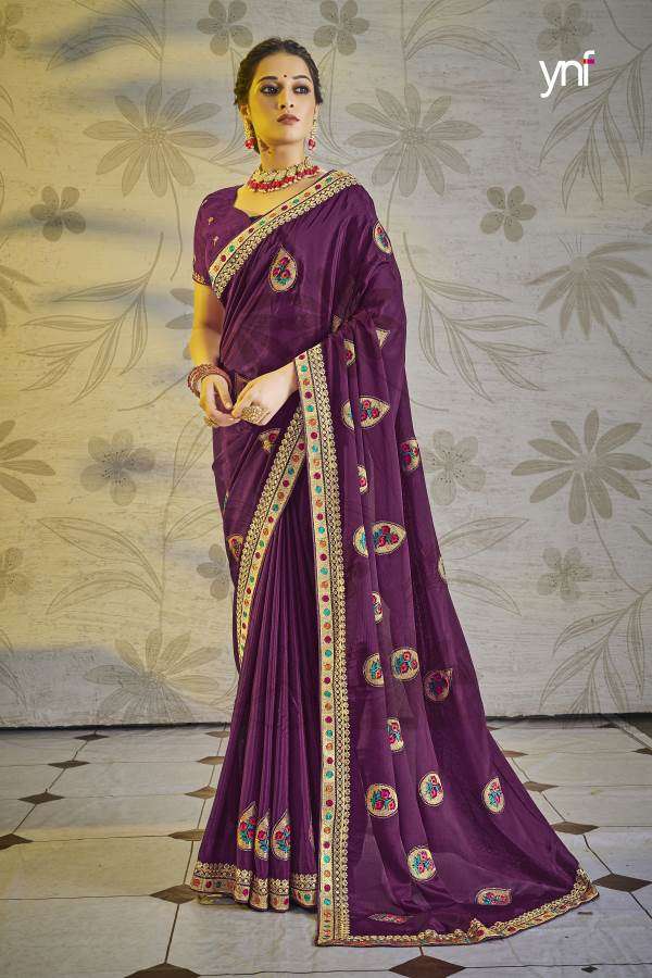 Ynf Chiffon Swarovski catalogue Festive Designer Saree 