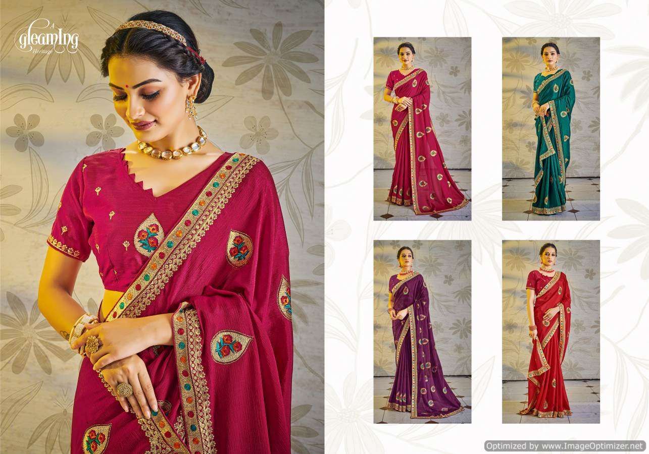 Ynf Chiffon Swarovski catalogue Festive Designer Saree 