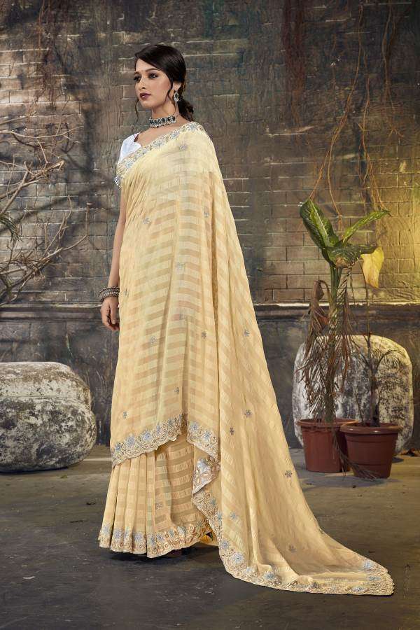 Ynf Ocean Georgette Party Wear Georgette Embroidery Sarees