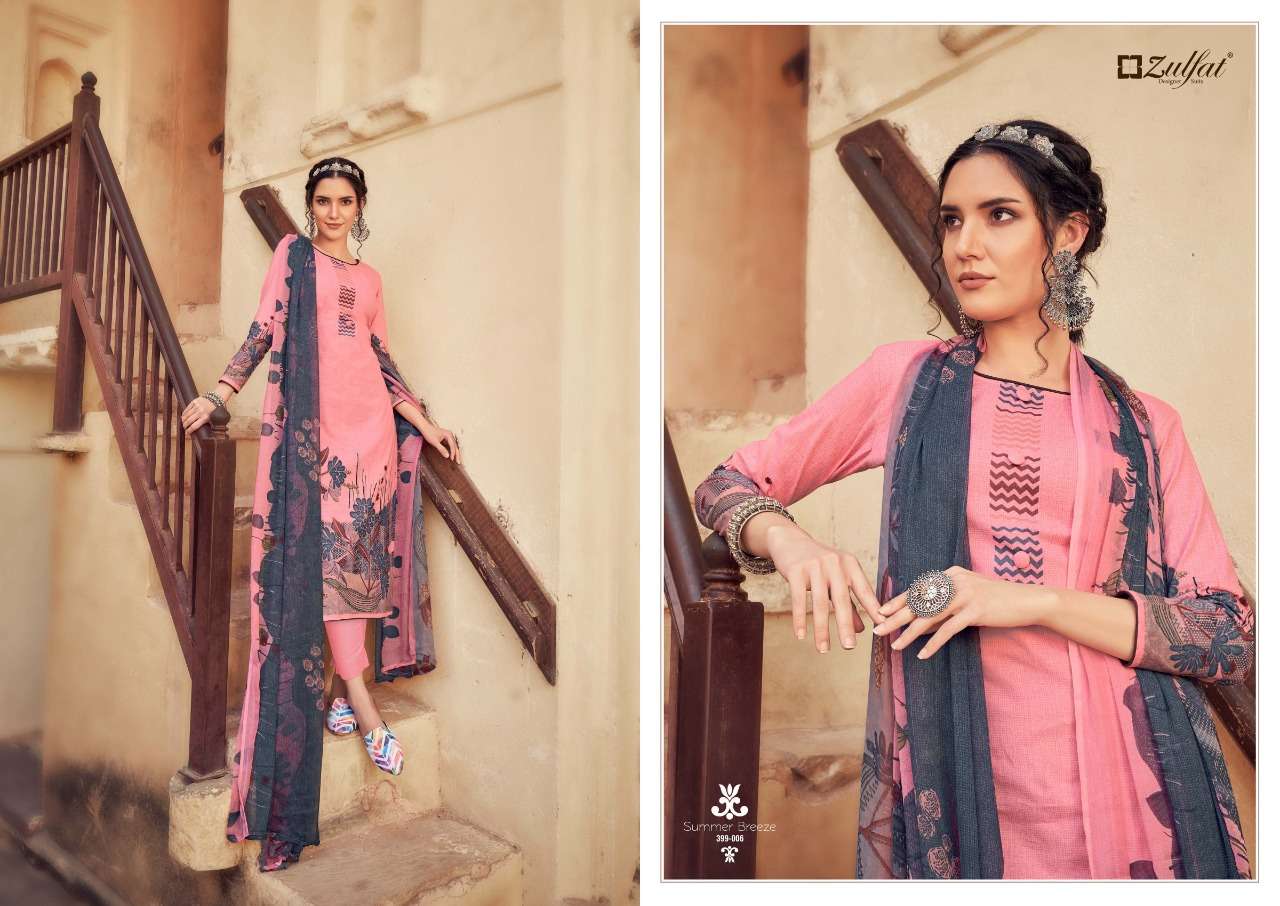 Zulfat Summer Breeze catalog  Exclusive cotton Printed Dress Material
