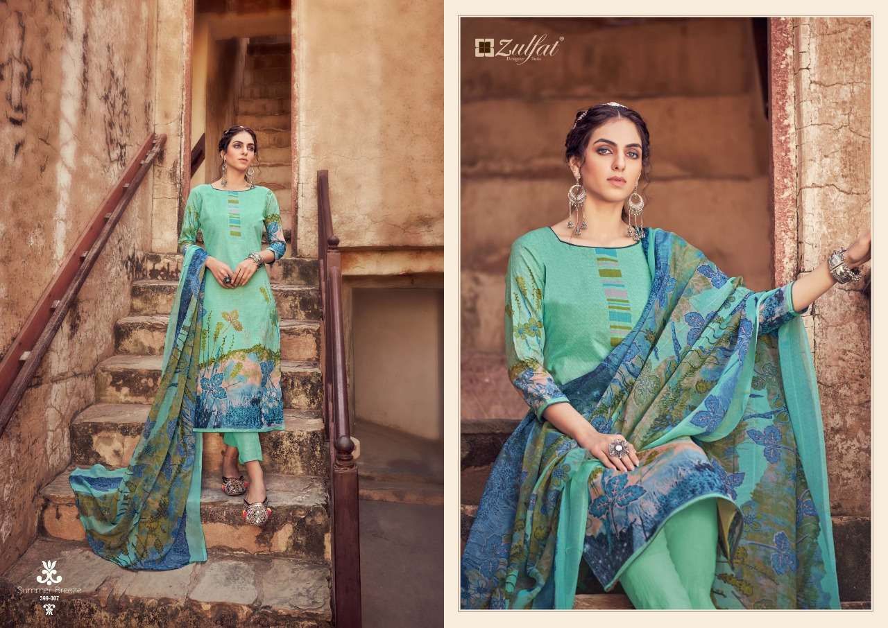 Zulfat Summer Breeze catalog  Exclusive cotton Printed Dress Material