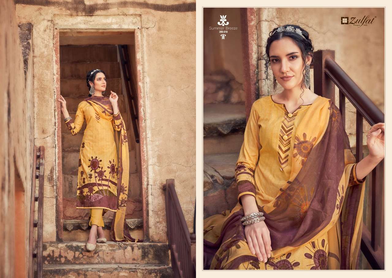 Zulfat Summer Breeze catalog  Exclusive cotton Printed Dress Material