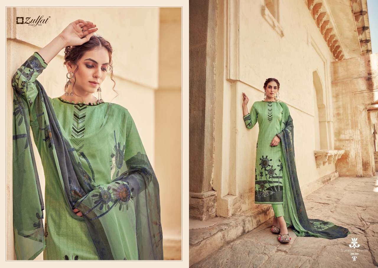 Zulfat Summer Breeze catalog  Exclusive cotton Printed Dress Material