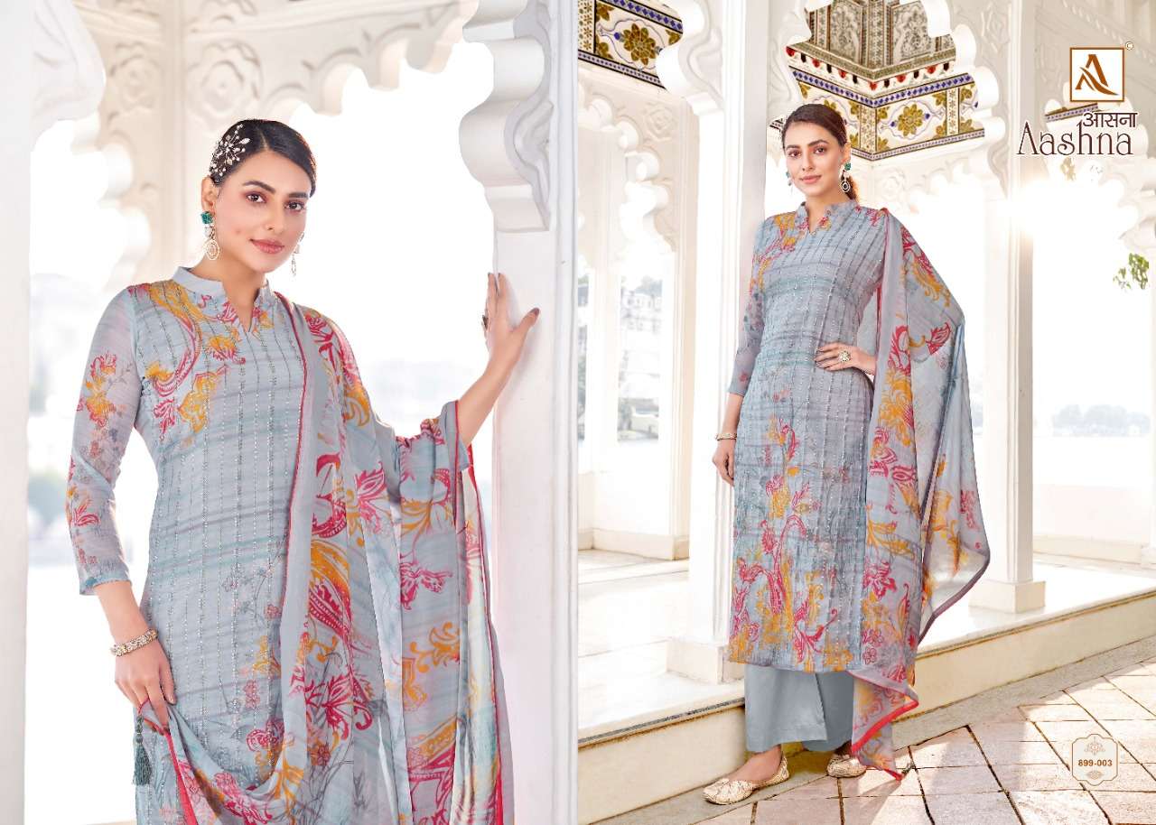Alok Aashna Catalog Fancy Wear Pure Georgette Printed Ladies Dress Materials 