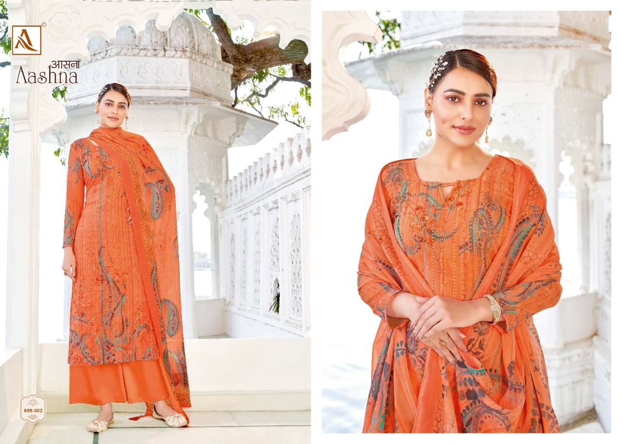 Alok Aashna Catalog Fancy Wear Pure Georgette Printed Ladies Dress Materials 