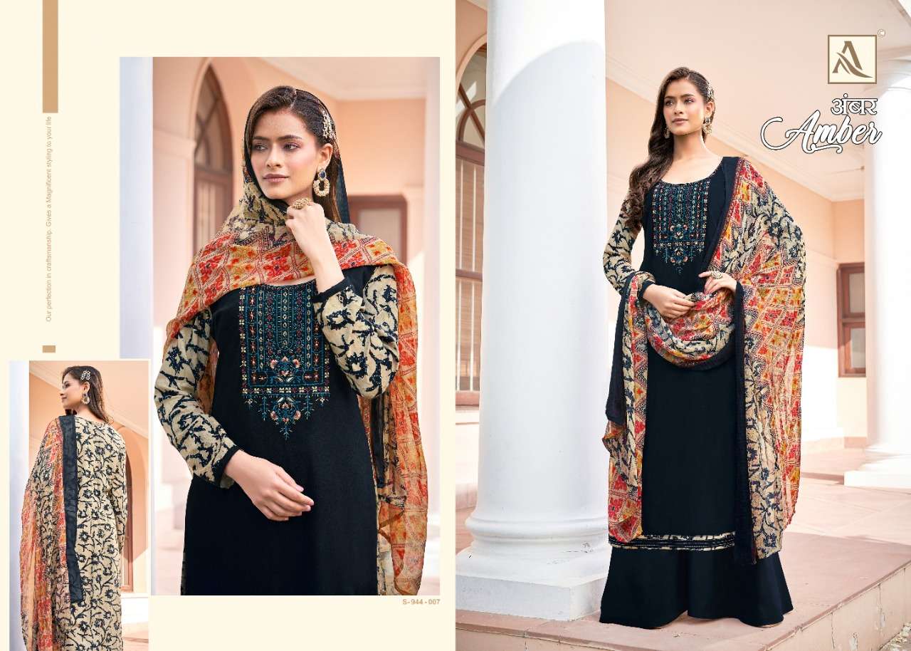 Alok Amber Vol 6 Catalog Festive Wear Viscose Embroidery Dress Materials