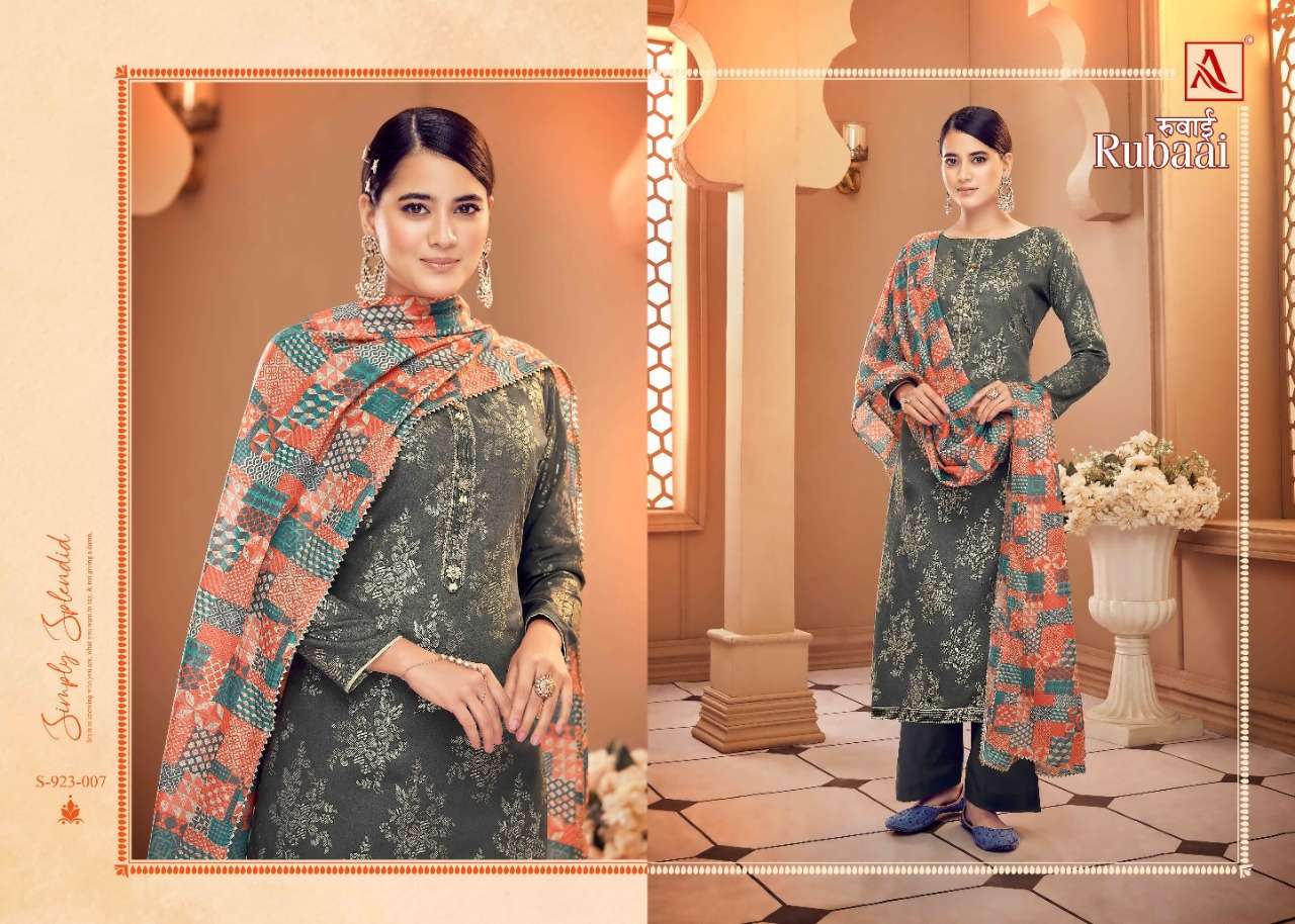 Alok Rubaai Catalog Party Wear Pure  Jam Women Dress Materials