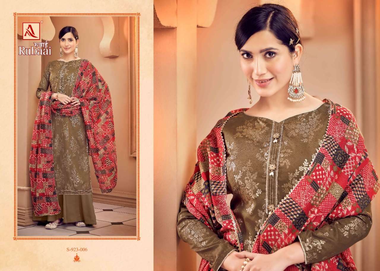 Alok Rubaai Catalog Party Wear Pure  Jam Women Dress Materials